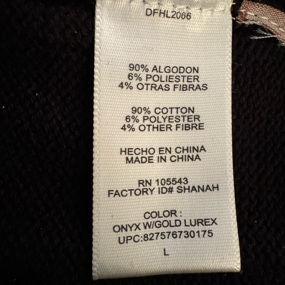 Daisy Fuentes Cute Sexy Knit Dress, Size Large, Black w/gold lurex - Picture 7 of 7